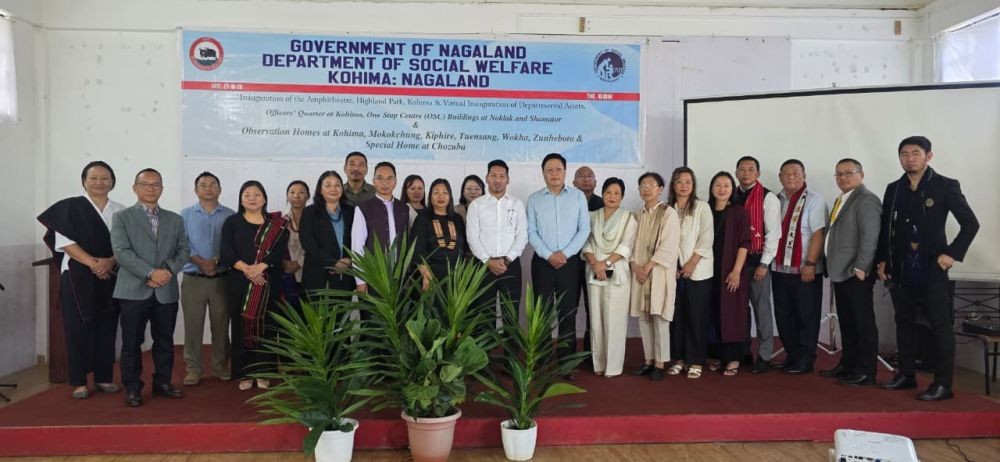 Social Welfare Advisor Wangpang Konyak and officials from the Social Welfare Department at the inauguration of various departmental projects in Nagaland on October 27.